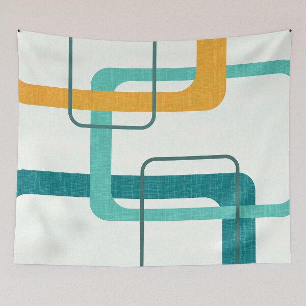 Item preview, Retro Mid Century Atomic Age 23 Teal, Orange designed and sold by trdstudio.
