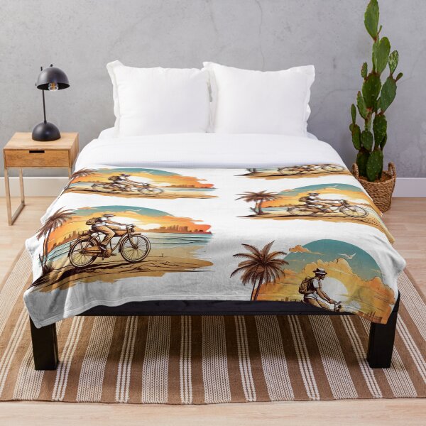 Item preview, Coastal Cycling Serenity: Men on Bicycles Against a Sunset Seascape designed and sold by Fenomena Designs.