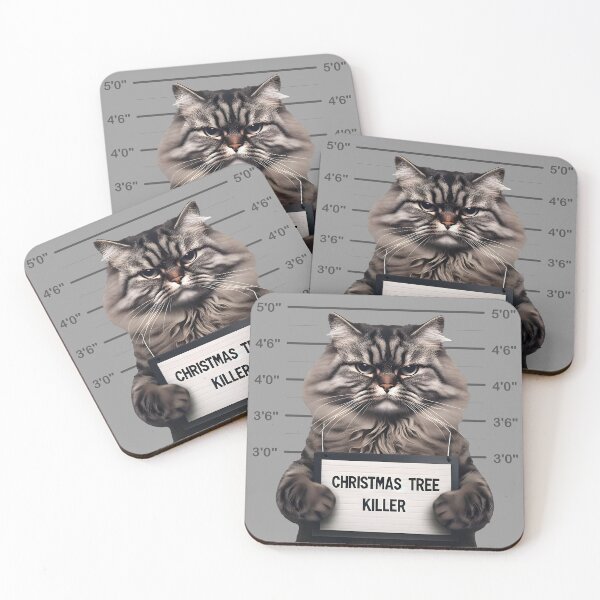 Item preview, Christmas Tree Killer, Cat on Police station designed and sold by Cerulean-Shop.