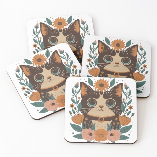 Item preview, Cute Flowers Cats Design Little Cat in Flowers  designed and sold by MarsLights.