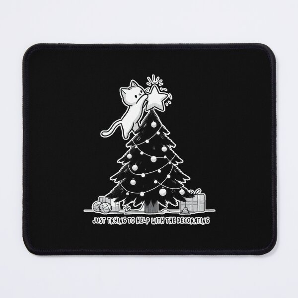 Item preview, Cat & Christmas Tree. Just Trying to Help with the Decorating designed and sold by OB Print.