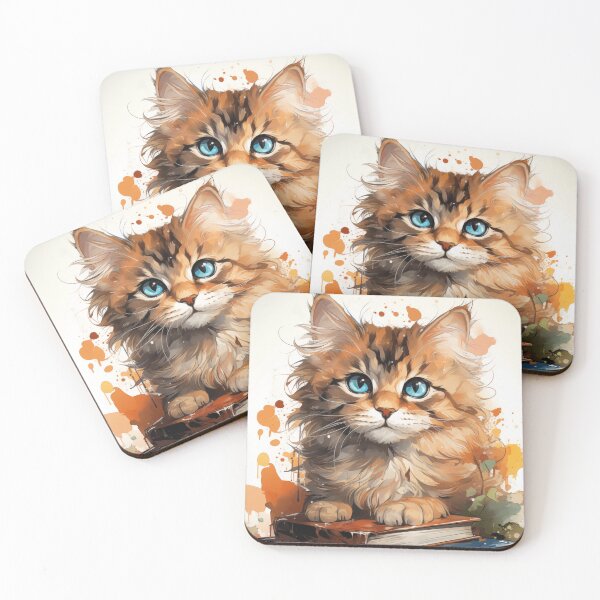 Item preview, Pretty Kitten on a Stack of Books designed and sold by catpreens.