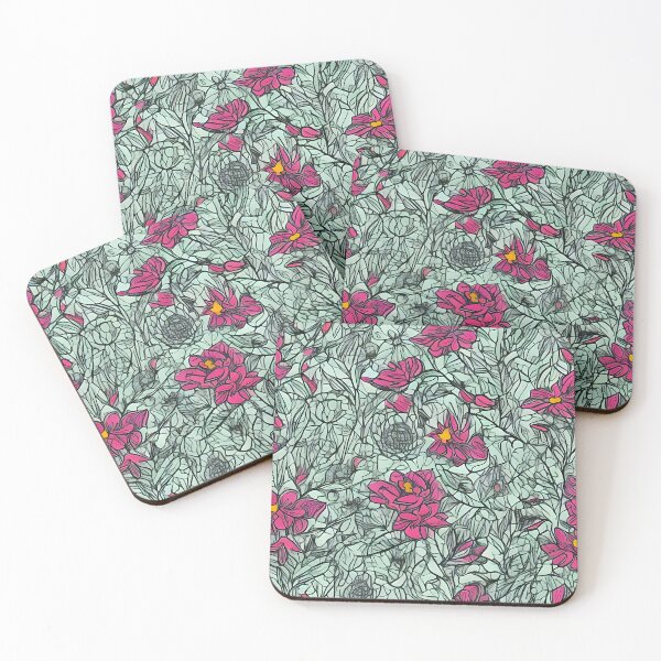 Item preview, "Cubist Serenade: Whimsical Roses in Shades of Blue, Pink, and Sunlit Yellow" designed and sold by RJshop1.