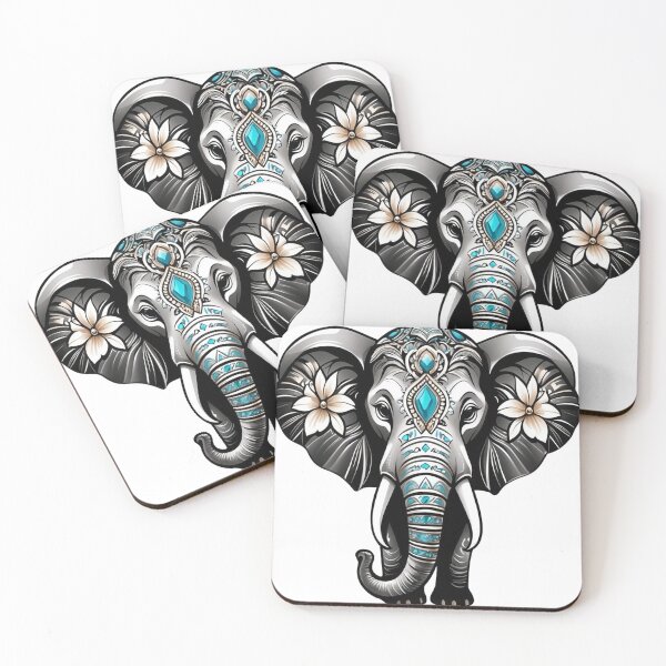 Item preview, Elephant illustration with flowers designed and sold by solaris999.