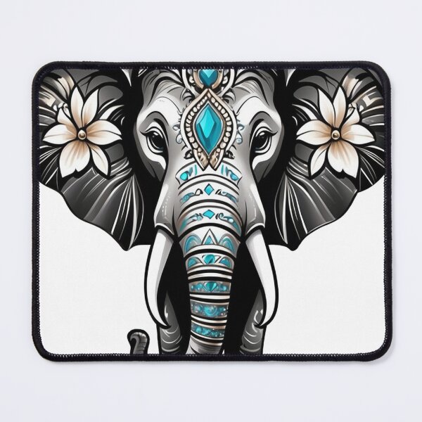 Item preview, Elephant illustration with flowers designed and sold by solaris999.