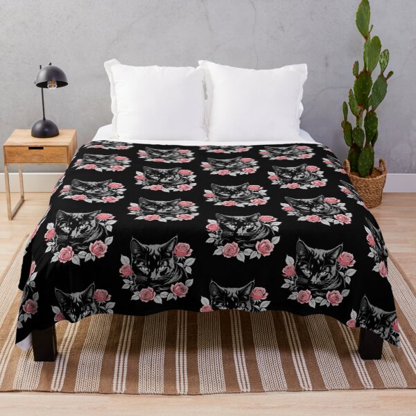 Item preview, Black Cat and Roses designed and sold by Catophile.