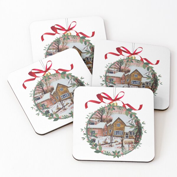 Item preview, Christmas Ornament Winter Scene watercolor Coffe Mug Tea Cup Sticker Magnet designed and sold by simplysign.