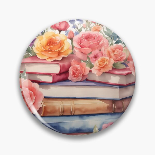 Item preview, Floral Harmony with Books Watercolor designed and sold by Neranchara.