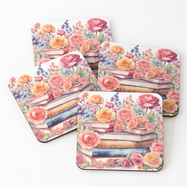 Item preview, Floral Harmony with Books Watercolor designed and sold by Neranchara.