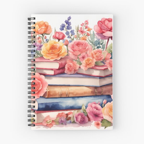 Item preview, Floral Harmony with Books Watercolor designed and sold by Neranchara.
