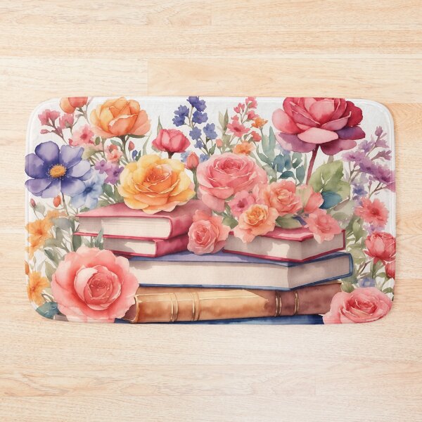 Item preview, Floral Harmony with Books Watercolor designed and sold by Neranchara.
