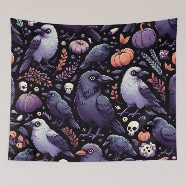 Item preview, Ravens Illustration Pattern designed and sold by DoggoTankDesign.