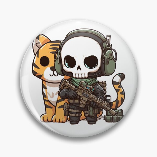 Item preview, Cute skeleton in tactical gear with tiger designed and sold by Wxjtecki.