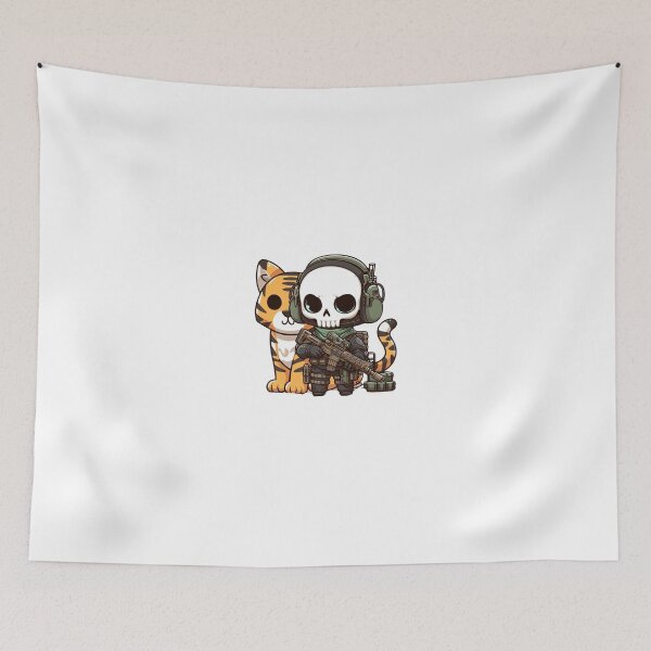 Item preview, Cute skeleton in tactical gear with tiger designed and sold by Wxjtecki.