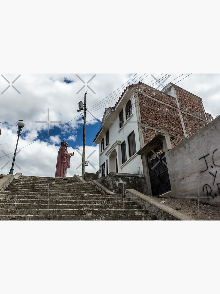 Stairs up to Mirador San Pedro statue, Alausi, Ecuador by kpander