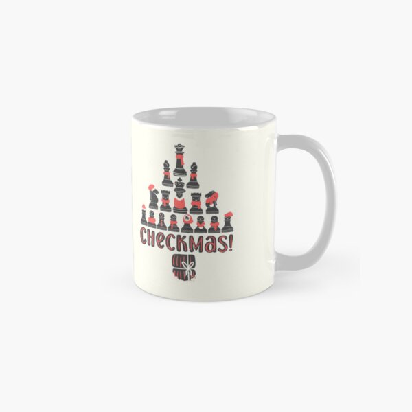 Festive Checkmate Chess Pieces Christmas Gift black Santas - Unique Checkmas Holiday Season Apparel and Decor Classic Mug