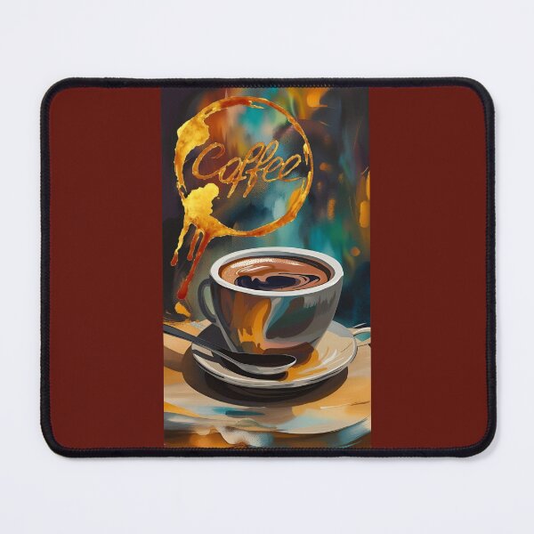Item preview, Coffee lovers! Coffee in its cup on an iridescent background and the words “coffee” in dripping effects designed and sold by Creativesphotos.