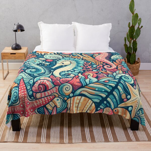 Item preview, Colorful Abstract Sea Animals Pattern II designed and sold by DoggoTankDesign.