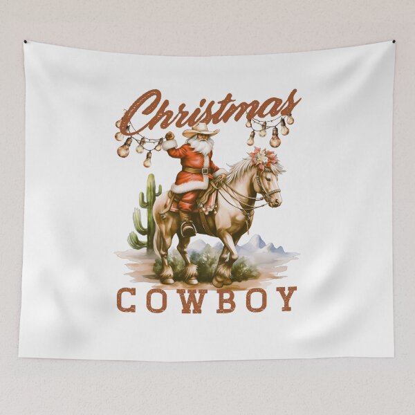 Item preview, Vintage Christmas Cowboy Santa designed and sold by TeesFashion.
