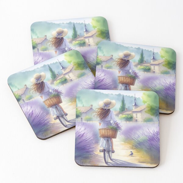 Item preview, Lavender Ride Girl Bicycle in Lavender Field designed and sold by ArtUnova.