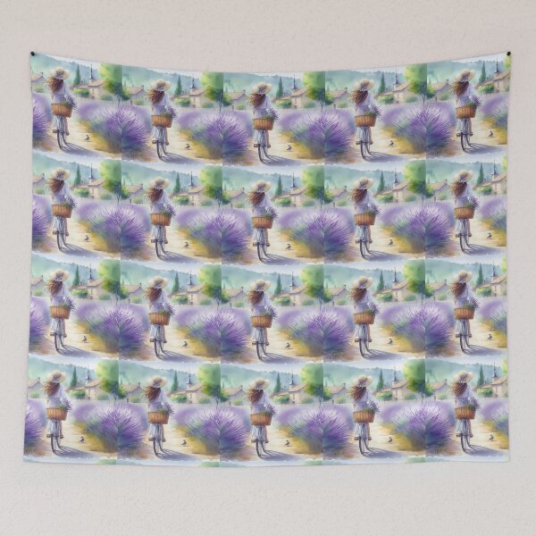 Item preview, Lavender Ride Girl Bicycle in Lavender Field designed and sold by ArtUnova.