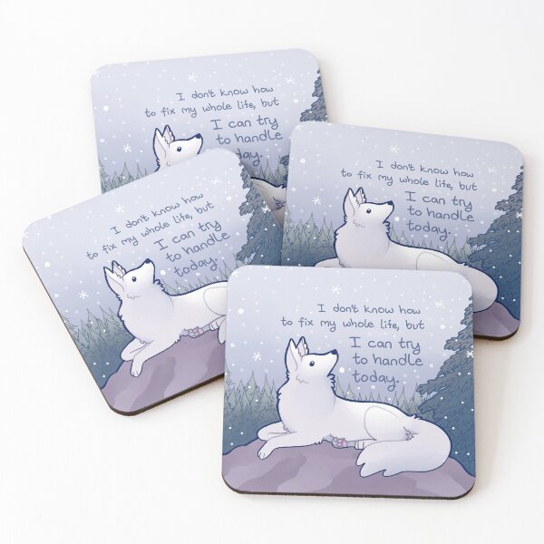 Item preview, "I Can Try to Handle Today" Snowfall Wolf designed and sold by thelatestkate.