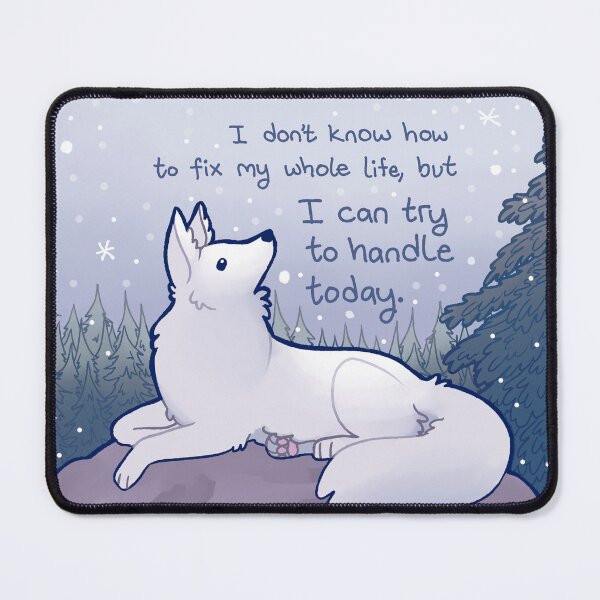 Item preview, "I Can Try to Handle Today" Snowfall Wolf designed and sold by thelatestkate.