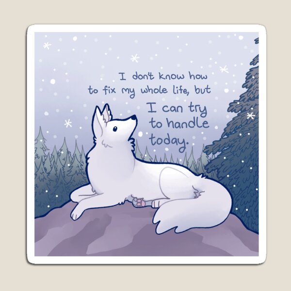 Item preview, "I Can Try to Handle Today" Snowfall Wolf designed and sold by thelatestkate.