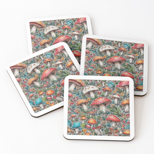 Item preview, Colorful mushroom stickers  holiday party designed and sold by LollyPixieHub.
