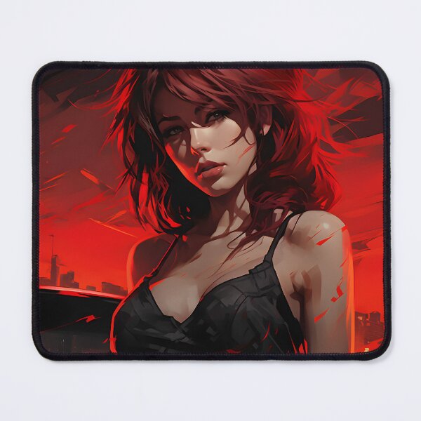 Item preview, Red Radiance: Striking Portrait of a Woman in a Crimson World designed and sold by Cr-AI-tive.
