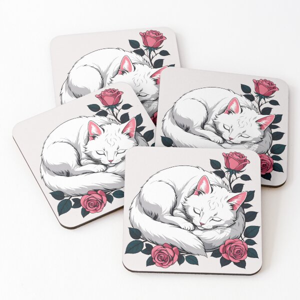 Item preview, Sleeping white cat  designed and sold by Catophile.