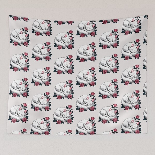 Item preview, Sleeping white cat  designed and sold by Catophile.
