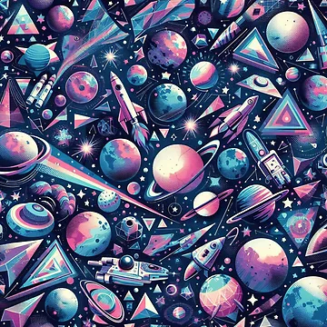 Artwork thumbnail, Colorful Space Pattern by DoggoTankDesign