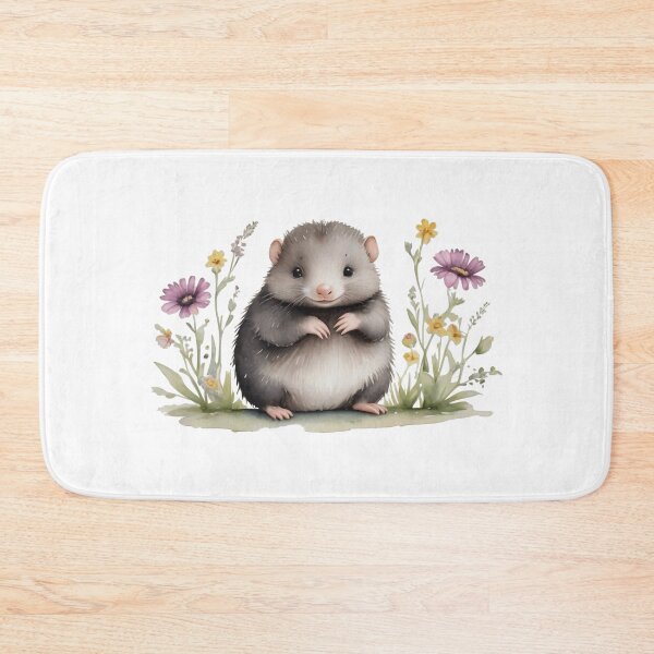 Artikelvorschau, Niedlicher Aquarell-Baby-Maulwurf mit Blumen entworfen und verkauft von lovelyandcute.