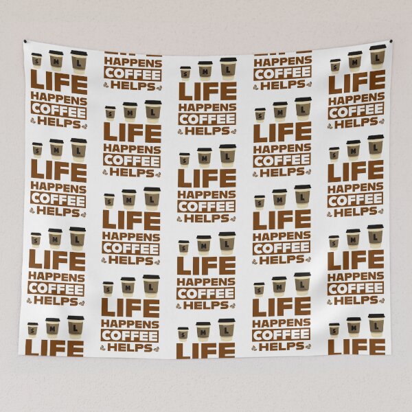 Item preview, Life Happens, Coffee Helps: Embrace Your Coffee Addiction with Aesthetic Coffee Quotes designed and sold by lemamis.
