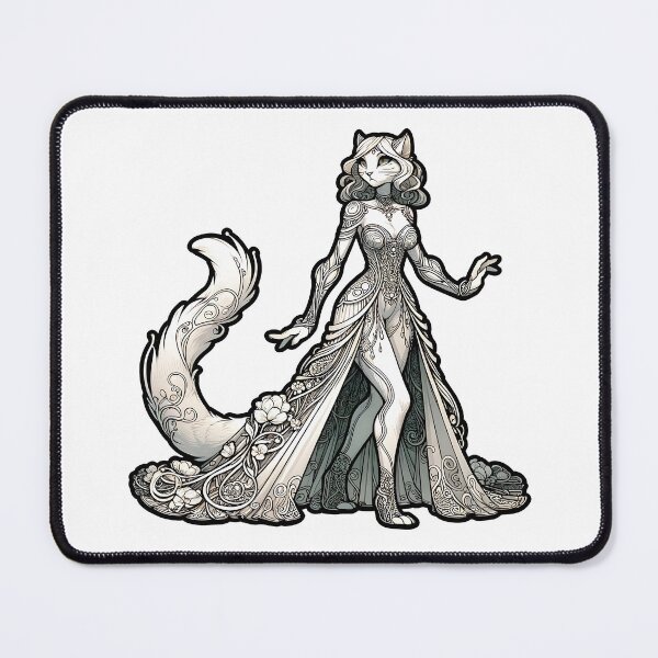 Item preview, Art Nouveau Furry cat - Anthro cat designed and sold by Truck Stop One.