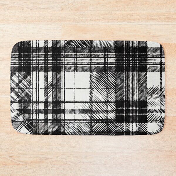 Item preview, Black Sketchy Tarten Pattern designed and sold by DoggoTankDesign.