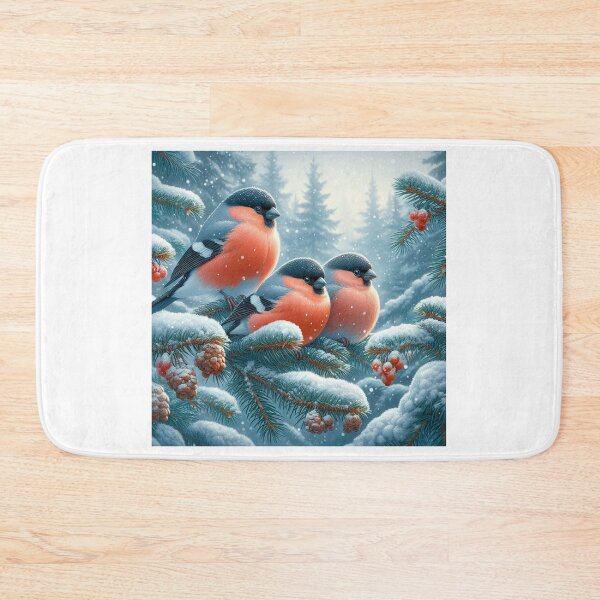 Item preview, Bullfinch Birds in the Winter Aura designed and sold by Azrora.