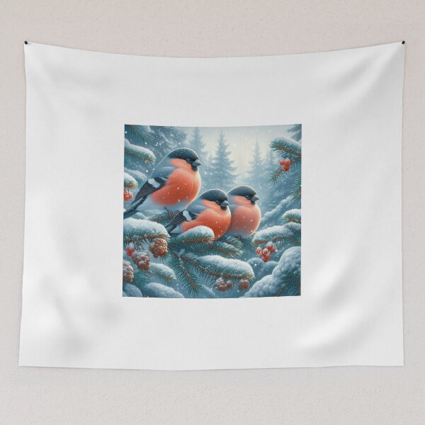 Item preview, Bullfinch Birds in the Winter Aura designed and sold by Azrora.