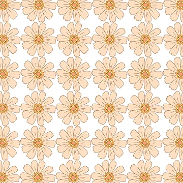 Artwork thumbnail, Retro Rounded Flower Pattern by shoppnow1