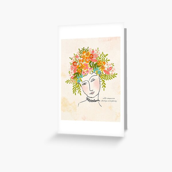 Artikel-Vorschau von Blumenmädchen, Boho-Blumenkopf, Selbstmitgefühl verändert alles von Terri Conrad, designt und verkauft von Terri Conrad.