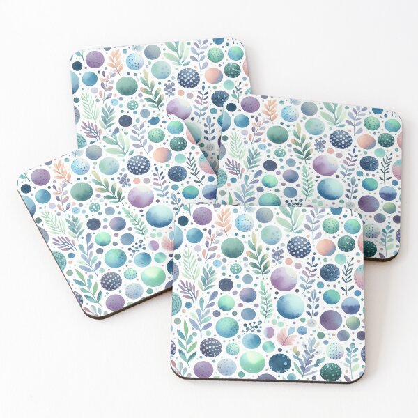 Item preview, Watercolor Polkadot and Leaves Pattern designed and sold by DoggoTankDesign.