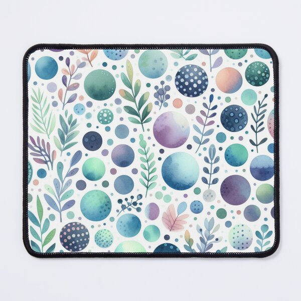 Item preview, Watercolor Polkadot and Leaves Pattern designed and sold by DoggoTankDesign.