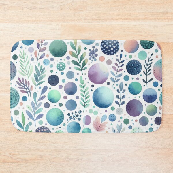 Item preview, Watercolor Polkadot and Leaves Pattern designed and sold by DoggoTankDesign.
