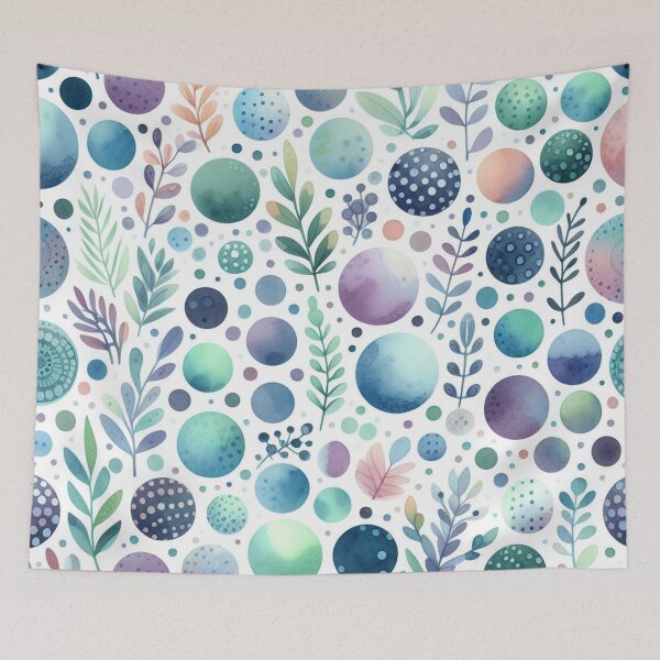Item preview, Watercolor Polkadot and Leaves Pattern designed and sold by DoggoTankDesign.