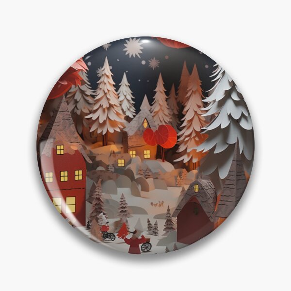 Item preview, Papercraft Winter Village Christmas Scene designed and sold by Fern-and-Fyre.