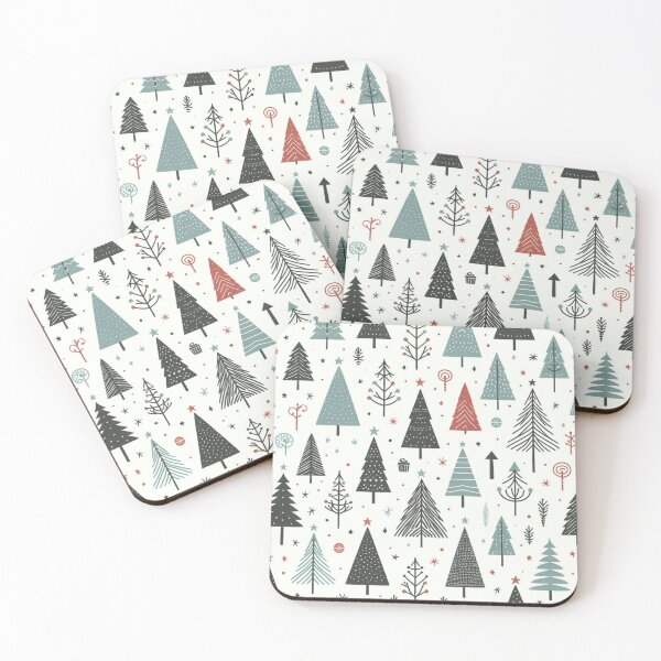 Item preview, Modern Geometric Christmas Tree Snowman Minimalist Pattern Print Festive designed and sold by CoffeeIsATrip.
