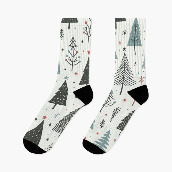 Item preview, Modern Geometric Christmas Tree Snowman Minimalist Pattern Print Festive designed and sold by CoffeeIsATrip.