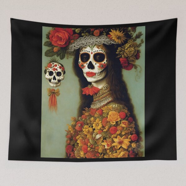 Item preview, Elegant gorgeous La Calavera Catrina, Lady of the afterlife, the Elegant Skull designed and sold by Fantasymachine.