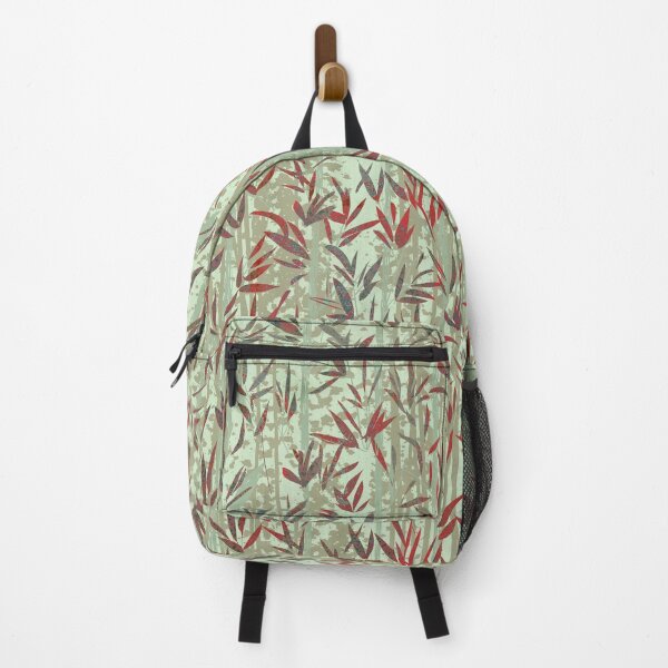 Item preview, Bamboo forest green red designed and sold by Alessandro Remo Mazzoni Remotextiles.